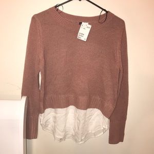 Blush Pink Sweater! White Under Shirt (Attached!)